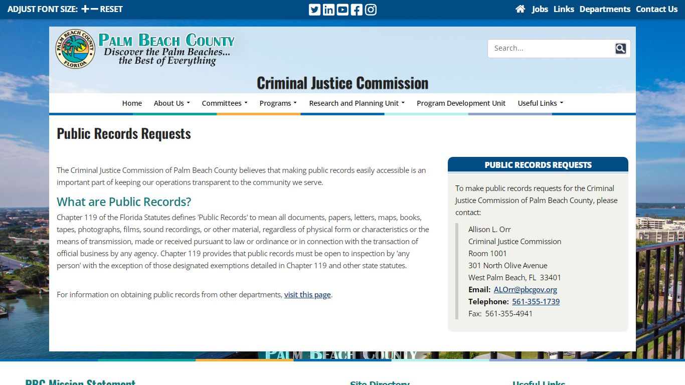 Criminal Justice Commission Public Records Requests - Palm Beach County ...